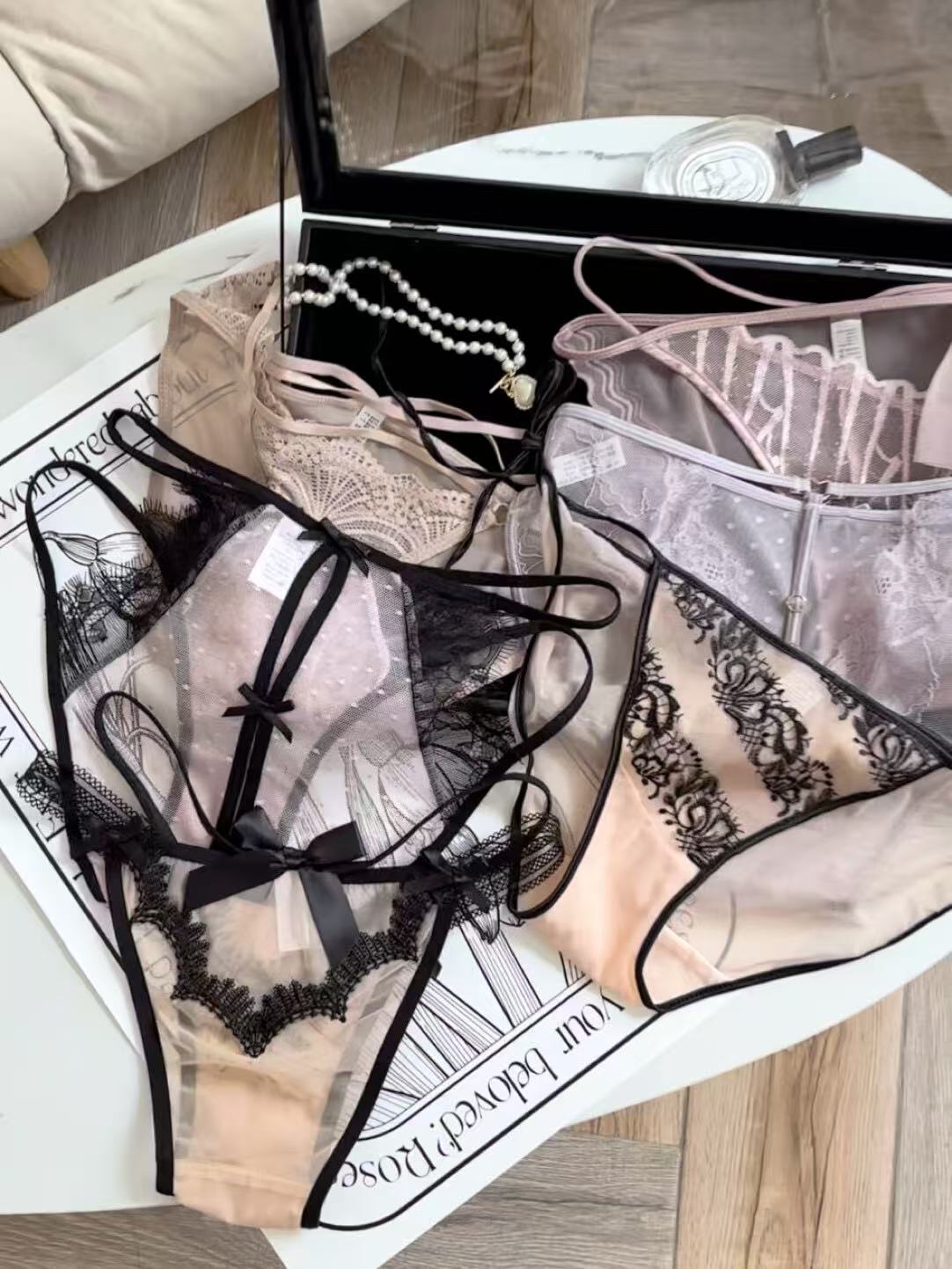 Exclusive for Rorsa Girls! Exquisite Lace Sexy Thong Set, Unleash Your Charm