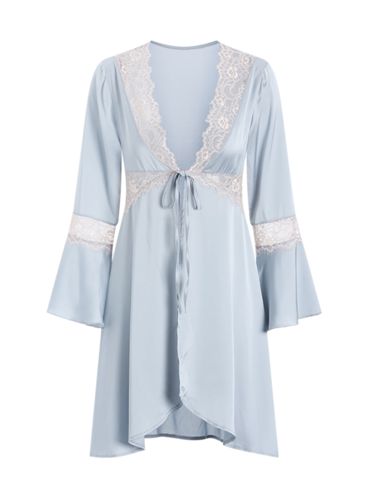Pajamas for women in spring and autumn, thin pajamas for women in summer, ice silk sexy lace bathrobes, high-end nightgowns, dressing gowns, home clothes