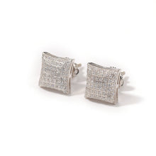 Load image into Gallery viewer, s925 silver square earrings for men hip hop ins retro simple zircon ear clip street fashion versatile women&#39;s earrings
