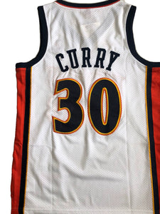 Fully embroidered Golden State No. 30 Curry jersey retro tram yellow AU embroidered basketball uniform men's and women's vests and shorts