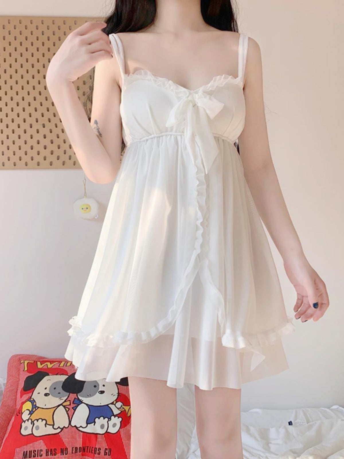 Summer new style princess style sweet suspender nightgown sexy pure lust mesh lace pajamas women's home clothes spring and autumn models