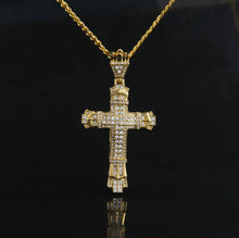 Load image into Gallery viewer, European and American hip-hop alloy diamond retro cross pendant street niche high-end punk personality couple necklace
