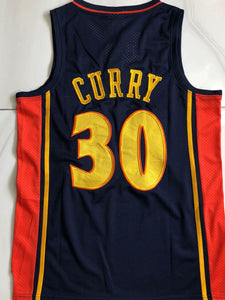 Fully embroidered Golden State No. 30 Curry jersey retro tram yellow AU embroidered basketball uniform men's and women's vests and shorts