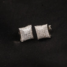 Load image into Gallery viewer, s925 silver square earrings for men hip hop ins retro simple zircon ear clip street fashion versatile women&#39;s earrings
