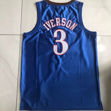 Load image into Gallery viewer, 76ers Allen Iverson No. 3 retro embroidery AU embroidered jersey shorts Nuggets men&#39;s and women&#39;s vest basketball uniform
