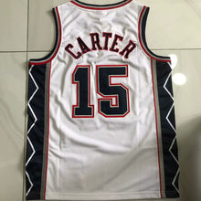 Load image into Gallery viewer, Full embroidery Nets No. 15 Carter jersey No. 5 Kidd classic white retro dense embroidery basketball vest trend
