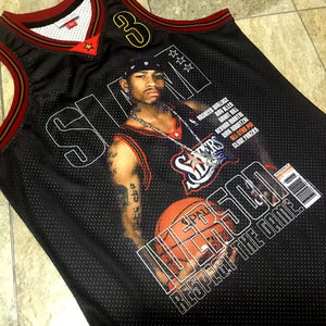 76ers Allen Iverson No. 3 retro embroidery AU embroidered jersey shorts Nuggets men's and women's vest basketball uniform