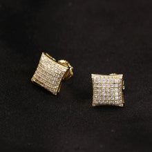 Load image into Gallery viewer, s925 silver square earrings for men hip hop ins retro simple zircon ear clip street fashion versatile women&#39;s earrings
