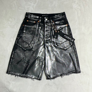 European and American fashion brand Purple brand men's new anti-aging and damaged painted casual denim shorts