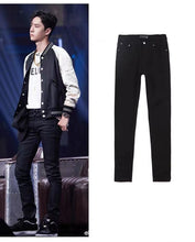 Load image into Gallery viewer, Wang Yibo&#39;s same style* trendy brand new washed micro-elastic slim jeans high street American style
