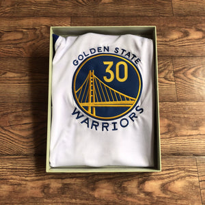 Fully embroidered Golden State No. 30 Curry jersey retro tram yellow AU embroidered basketball uniform men's and women's vests and shorts